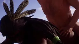 Black Girl Gives Wet Creamy Foot Job  - 3D Animation