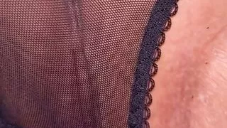 Masturbation in see through panties