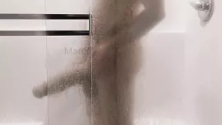 Playing with my Monster Cock in the Shower