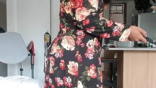 Pushing out dildo out my fat ass