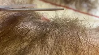 Pussy Hair trimming hairy bush fetish