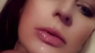 Dany Storm fucks herself with giant dildo and deepthroats