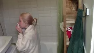My naked exgirlfriend bathing in the bathtub