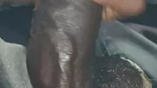 Jerking My Big Black Cock In Public With Oil