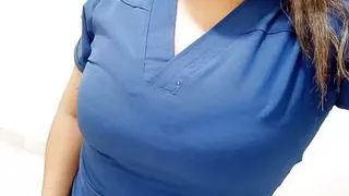 the nurse uses her boss's office to masturbate live in front of her community of followers