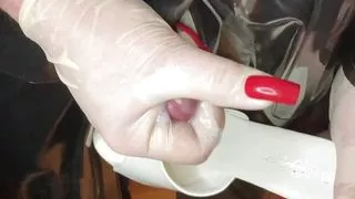 Um on White Mules in PVC, Heels and Leggings