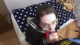 Divorced A Schoolgirl With A Double Tongue For Blowjob Split Blowjob Double Tongue Tongue Splitting