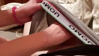 Hot girl emptied the balls of a young guy. Homemade blowjob. Amateur