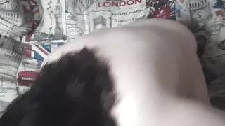 Curvy housewife passionately sucks cock and get a quick doggystyle fuck with cumshot on her huge butt