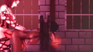 Futanari fucks a girl in prison