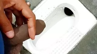 Indian desi big dick piss in public, risky pissing in public place, horny cock Cumshot in public place, outdoor pissing