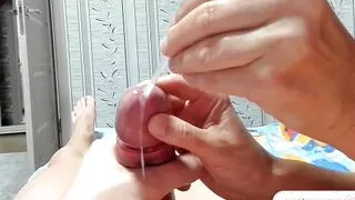 Granny mixed the juice with the sperm, drink the sperm.