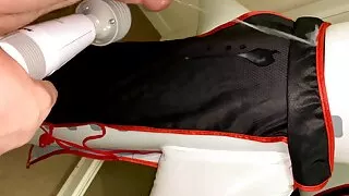 Small Penis Masturbating With A Massage Vibrator Cumming On An Inflatable Airplane Doll