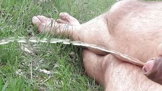 Alone Sprinkling The Field.