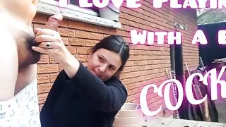 Wife Plays with Cock and Milks it for HOT Juicy CUM