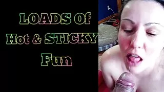 Wife Licks Cum from Cock in Blowjob and rides cowgirl