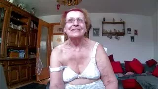 Granny in underwear and stockings