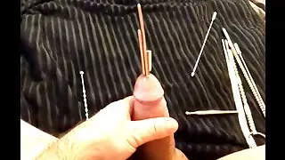 Extreme sounding. Multiple sounds in cock urethral. Cock stuffed full. Part 1