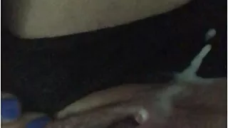 I pull up my skirt in the changing room of a store and I cum dripping