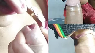 Desi indian bhabhi Deep throt sucking cock very erotically