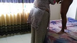 Indonesian MILF Hot stepmom standing in room when stepson came & tied her hands then fucked her Rough - Huge Cumshot