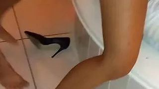 lots of sex, milk in the mouth, cuckold husband filming, eater sticks a 23 cm stick in the pussy of the married blonde