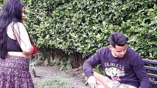 This sexy mature gives me a delicious blowjob while our relatives arrive