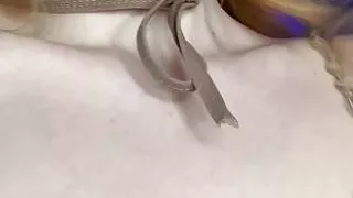 Curvy blonde slut shows everything