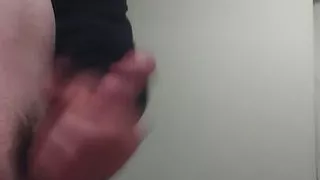 Femboy strokes cock and cums