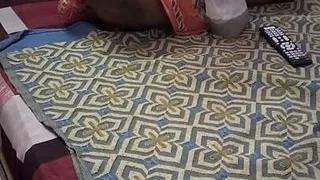 Drinking juice after sex without dress