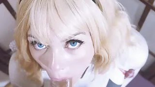 Spider Gwen gives you a POV eye contact Blowjob (Part 1) - SweetDarling