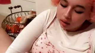 Cute bunny girl fucks her pussy