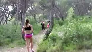 A great looking German babe loves fucking in the woods