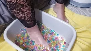 Pinky Pussy Rubs her Feet over some Balls...but not the ones you think...