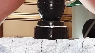 Open my ass with this big black 9 cm awesome stretching