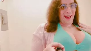 Slutty tgirl Polly takes a dildo on all fours