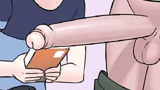 My girlfriend has a huge penis and she penetrates my ass very well - comic