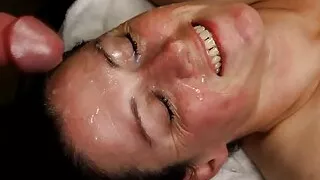 My dirty little Amateur cum dumpster begs me to unload in her face Homemade facial cumshot