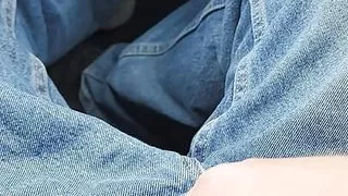 Parking lot jerk and cum