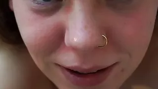 German 18yo Teen BBW with huge tits and braces fucks herself