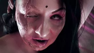 Curvy hot MILF - evil witch solo pussy masturbation and pee pissing (Arya Grander) free horror porn