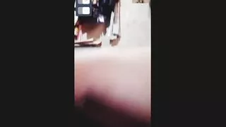 Doggystyle masturbation, ebony masturbating via video call