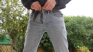 Hot guy Jerking off outdoors