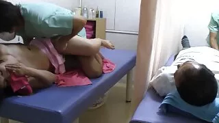 Sexual massage next to her husband: Madam, if you make a sound, we will find out.