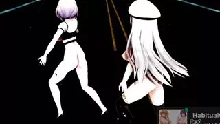 mmd r18 Rias and Enterprise big tis erotic love BDSM play 3d hentai AI bot