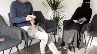Public Dick Flash in a Hospital Waiting Room! Gorgeous muslim girl caught me jerking off and help me get a sperm sample.