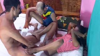 We Fucked A Skinny Teen Doggystyle At Home Threesome Fuck