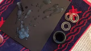 Oiled and chained - EXPLOSIVE cumshot!