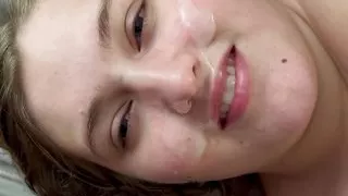 BBW Wife Masturbation and Facial Cumshot