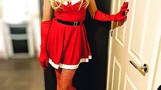 Sissy miss Santa chair tied